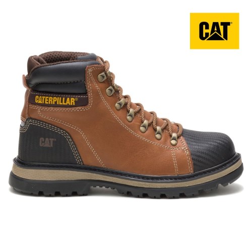 CAT Foxfield Steel Toe Men's Work Boots Brown (AU B-093) Australia
